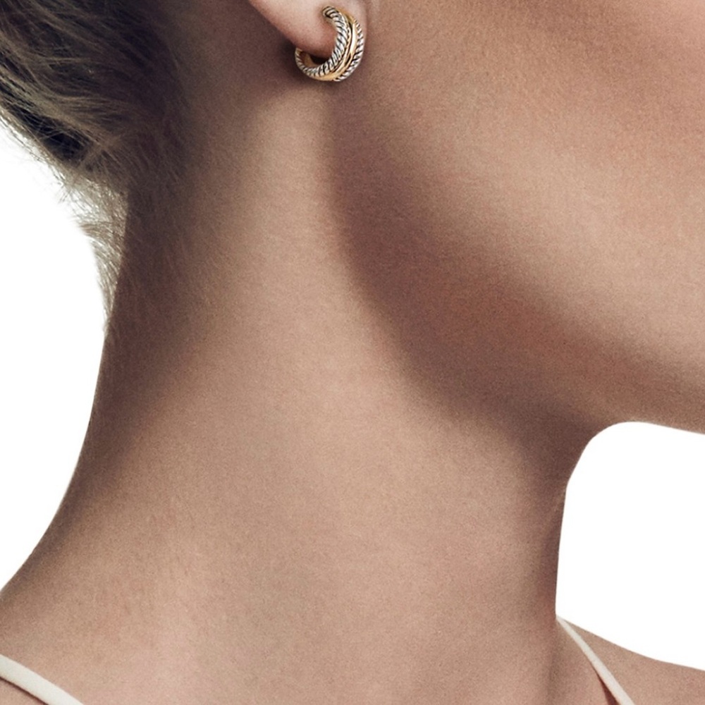 Elegant Gold and Silver Hoop Earrings